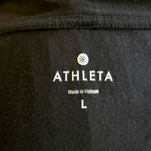 Athelta Black Windward‎ Wrap Dress Sleeveless Jersey Knit V-neck Size Large - Picture 3 of 8